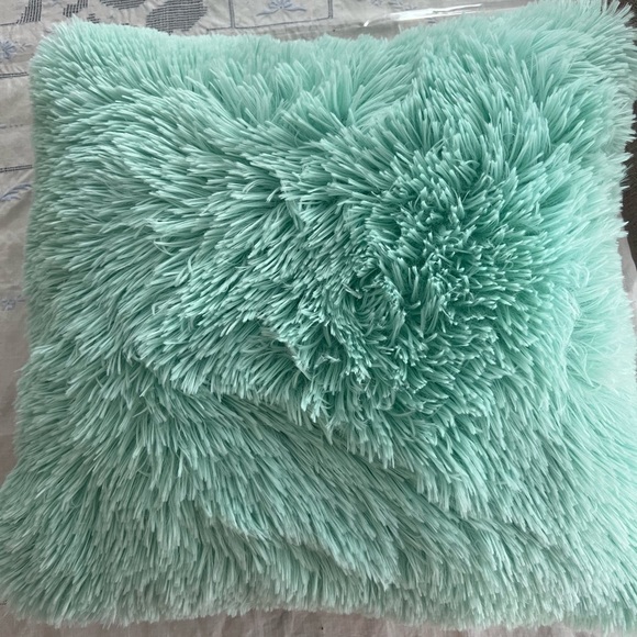 Mint pillow (shag style) - Picture 1 of 4